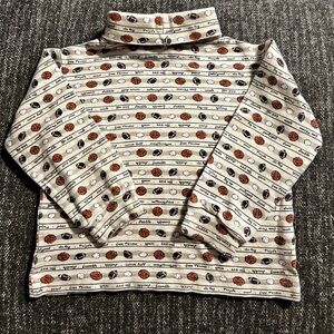 Vintage Kids Sonoma Sports All Over Print Long Sleeve Turtleneck